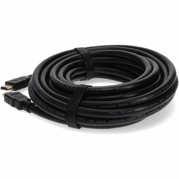 25ft HDMI 1.4 Male to HDMI 1.4 Male Black Cable Which Supports Ethernet Channel For Resolution Up to 4096x2160 (DCI 4K) - Image 2