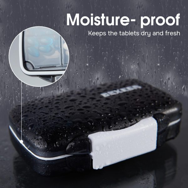 Travel Pill Organizer   Moisture Proof Pill Holder Daily Medicine Organizer Box Small Pill Case for Vitamin Supplement Pocket Pharmacy with Labels Pill Box for Purse Cute Pill Container 7 Compartments - Image 3