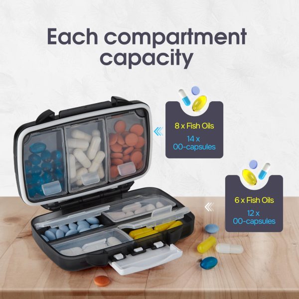 Travel Pill Organizer   Moisture Proof Pill Holder Daily Medicine Organizer Box Small Pill Case for Vitamin Supplement Pocket Pharmacy with Labels Pill Box for Purse Cute Pill Container 7 Compartments - Image 5