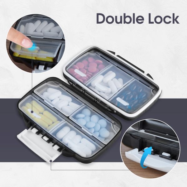 Travel Pill Organizer   Moisture Proof Pill Holder Daily Medicine Organizer Box Small Pill Case for Vitamin Supplement Pocket Pharmacy with Labels Pill Box for Purse Cute Pill Container 7 Compartments - Image 6