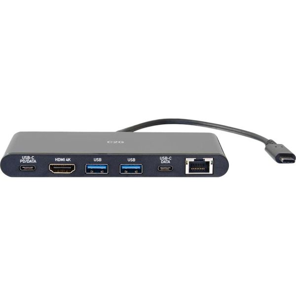 C2G USB-C 6-in-1 Dual Display Docking Station - 60W Power Supply, HDMI, Ethernet, USB, 3.5mm Audio and Power Delivery - 4K 30Hz - Image 3