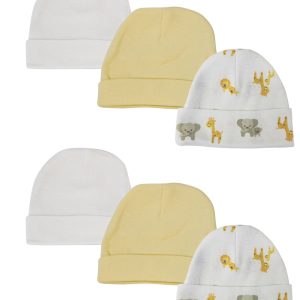 Baby Boy, Baby Girl, Unisex Infant Caps (pack Of 6) Nc_0388