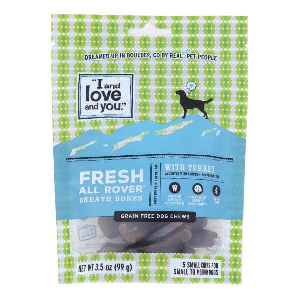 I And Love And You Dog Treats, Fresh All Rover Breath Bones  - Case of 6 - 5 CT - Image 2