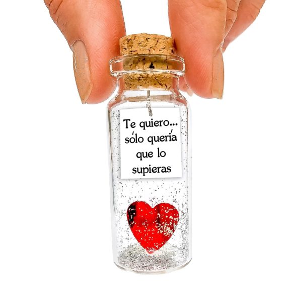 Mensaje romántico en una botella para regalar a tu novio o novia   Tarro de los deseos con una tarjeta para tu esposo o esposa (in a bottle Te quiero… sólo quería que lo supieras)