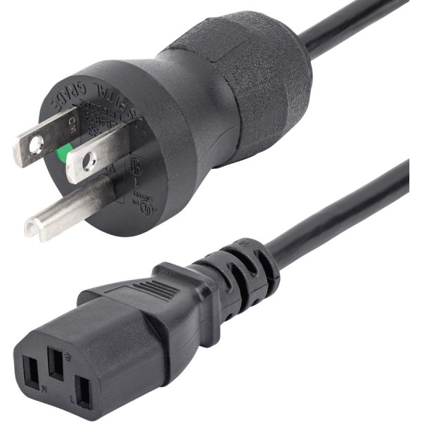 StarTech.com 6ft (2m) Hospital Grade Power Cord, 18AWG, NEMA 5-15P to C13, 10A 125V, Green Dot Medical Power Cable, Monitor Power Cable - Image 6
