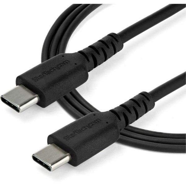 StarTech.com 2m USB C Charging Cable - Durable Fast Charge & Sync USB 2.0 Type C to C Charger Cord - TPE Jacket Aramid Fiber M/M 60W Black - Image 4