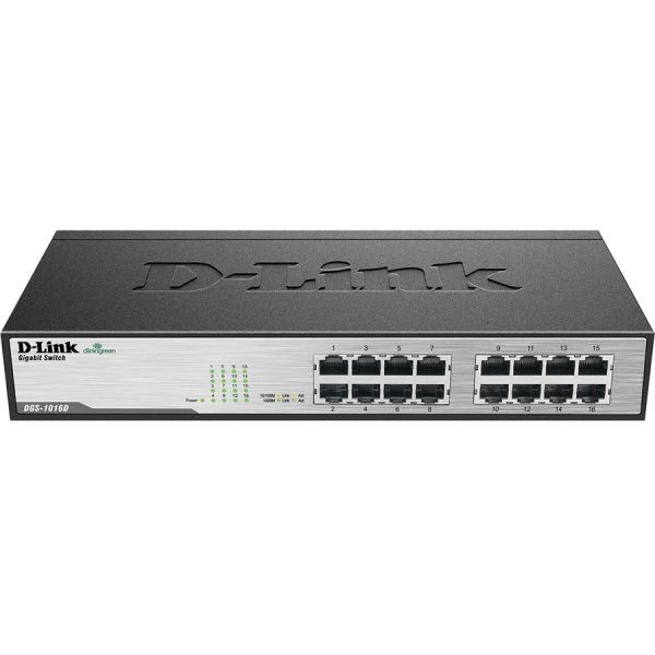 D-Link DGS-1016D 16-Port Gigabit Unmanaged Metal Desktop or Rackmount Switch - Image 2