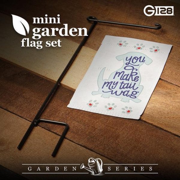 G128 Garden Flag & Stand You Make My Tail Wag Cute Dog | 4x8 Inch | Printed Blockout Polyester - Image 2