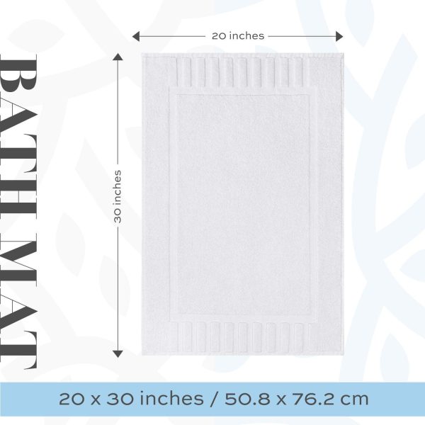 Bath Mat Bathroom Floor Towels 6 Pack 20x30 Inch Soft Absorbent Non Slip Cotton Linen Rug Set Ideal for Bathroom Shower Bedroom Kitchen Hotel Spa - Image 3