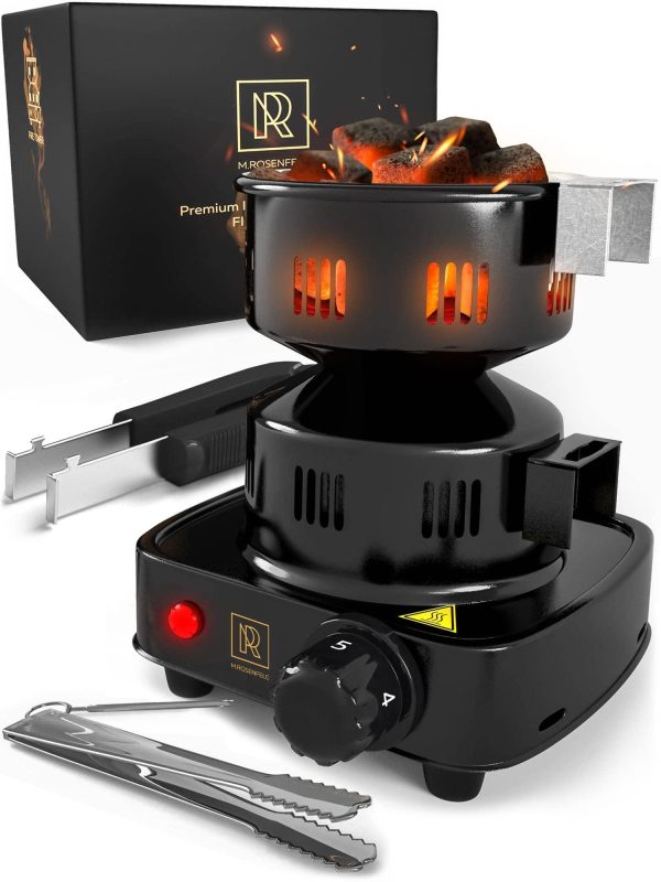 Premium Hookah Coal Burner for Hookah – FIRE Tower Multipurpose Electric Stove for Hookah coals Burner for Shisha Free Hookah Tongs overheat Protection Hookah Charcoal Burner for Hookah Cubes