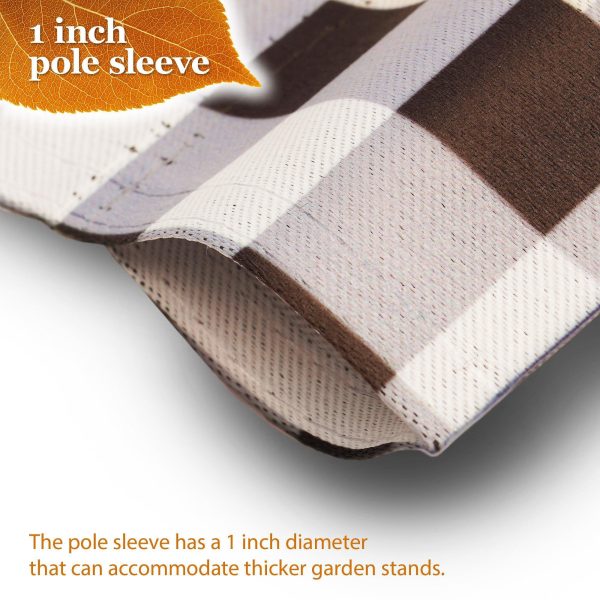 G128 Combo Pack: Garden Flag Stand Black 36 in x 16 in & Garden Flag Fall Decoration Happy Fall Blessed Two Gnomes Sitting on Pumpkins 12"x18" Double-Sided Blockout Fabric - Image 2