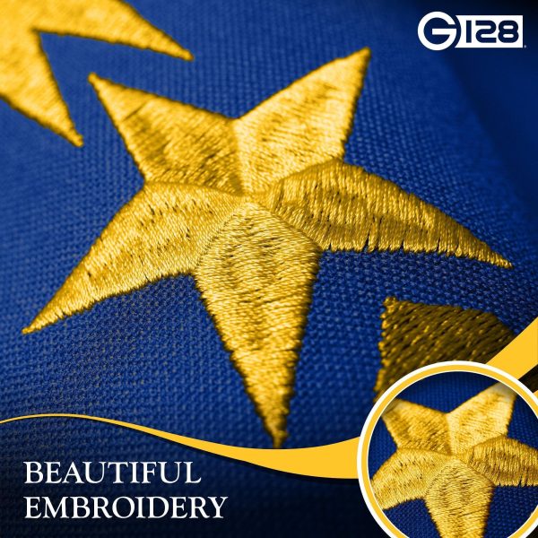 G128 2 Pack: Indiana IN State Flag | 1x1.5 Ft | StormFlyer Series Embroidered 220GSM Spun Polyester | Embroidered Design, Indoor/Outdoor, Brass Grommets, Heavy Duty, All Weather - Image 3