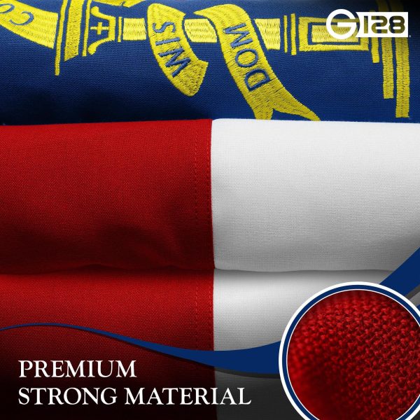 G128 3 Pack: Georgia GA State Flag | 2.5x4 Ft | StormFlyer Series Embroidered 220GSM Spun Polyester | Embroidered Design, Indoor/Outdoor, Brass Grommets, Heavy Duty, All Weather - Image 7