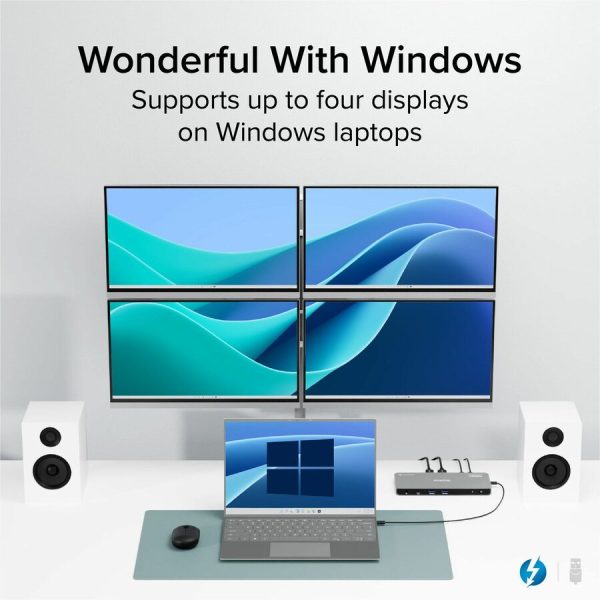 Plugable Thunderbolt 4 Dock for Quad Monitors 100W, Thunderbolt Docking Station - Image 2