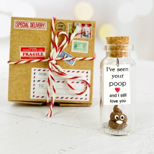 Cute Girlfriend and Boyfriend Gifts   Personalized Anniversary Present for Her Him   Custom Birthday Gift Idea for Women Men (Brown Poop   I've Seen Your Poop and I Still Love You in Craft Gift Box) - Image 2
