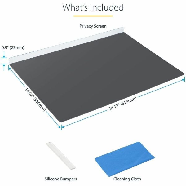 StarTech.com 27-inch 16:9 Computer Monitor Privacy Screen, Hanging Acrylic Filter, Monitor Screen Protector/Shield, +/- 30 Deg., Glossy - Image 8