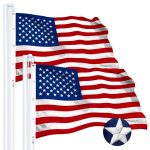 G128 2 PACK: USA American Flag 10x15FT Embroidered Spun Polyester
