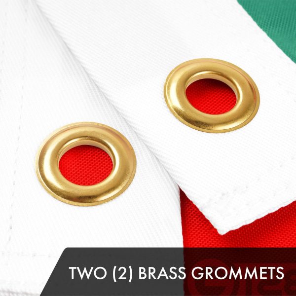 G128 3 Pack: Mexico Mexican Flag | 3x5 Ft | ToughWeave Series Embroidered 300D Polyester | Country Flag, Embroidered Design, Indoor/Outdoor, Brass Grommets - Image 2