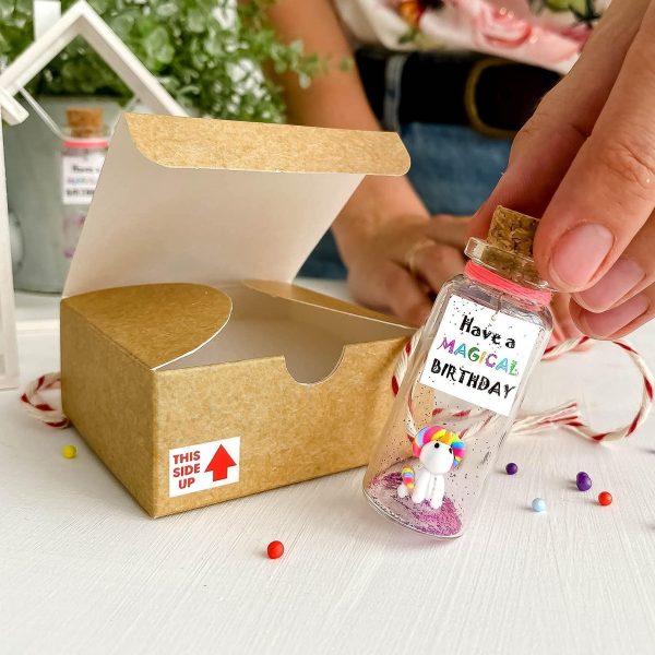 Unique Birthday Gifts for Him and Her   Cute and Funny Bday Presents for Men and Women   Gift for Mom Dad Family (Rainbow Unicorn   Have a Magical Birthday Message Bottle in Craft Gift Box) - Image 5