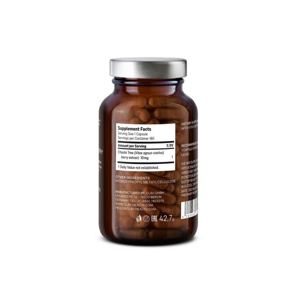 Vitex Berry   Premium Chasteberry 4:1 Extract (Vitex Agnus Castus)   Menopause & PMS Support   Hormone Balance for Women   180 Capsules   6 Month Supply   Made in Germany - Image 9