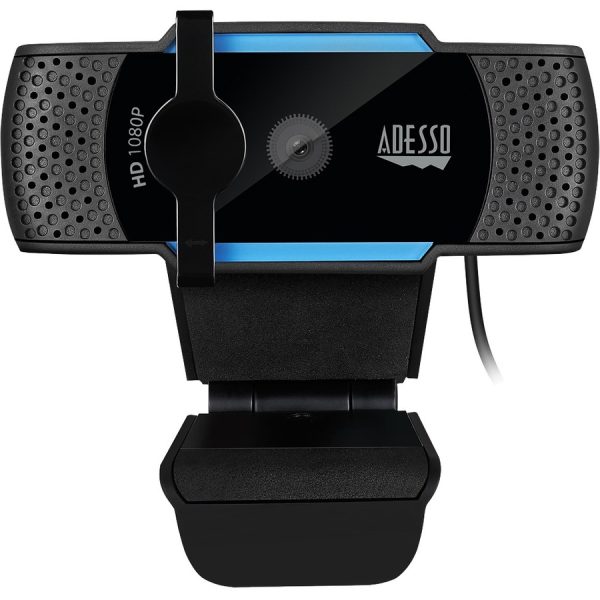 Adesso CyberTrack H5 1080P Webcam - 2.1 Megapixel - 30 fps - USB 2.0 - Auto Focus - Built-In MIC - Tripod Mount - Privacy Shutter Cover - Image 2