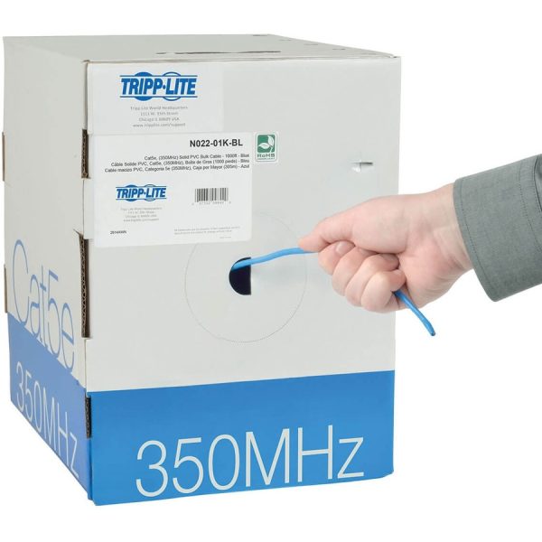 Eaton Tripp Lite Series Cat5e 350 MHz Solid Core (UTP) PVC Bulk Ethernet Cable - Blue, 1000 ft. (304.8 m), TAA - Image 4