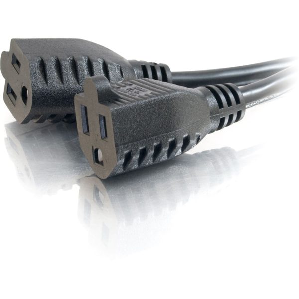 C2G 6ft 16 AWG 1-to-2 Power Cord Splitter (1 NEMA 5-15P to 2 NEMA 5-15R) - Image 2