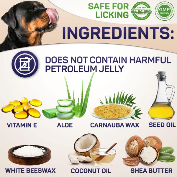 Natural Dog Paw Balm Dog Paw Protection for Hot Pavement Dog Paw Wax for Dry Paws & Nose Canine Paw Moisturizer for Cracked Paws Cream Butter for Cat Dogs Paw Protectors Paw Pad Lotion - Image 3