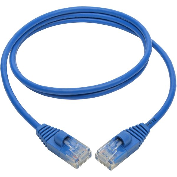 Eaton Tripp Lite Series Cat6a 10G Snagless Molded Slim UTP Ethernet Cable (RJ45 M/M), Blue, 3 ft. (0.91 m) - Image 2