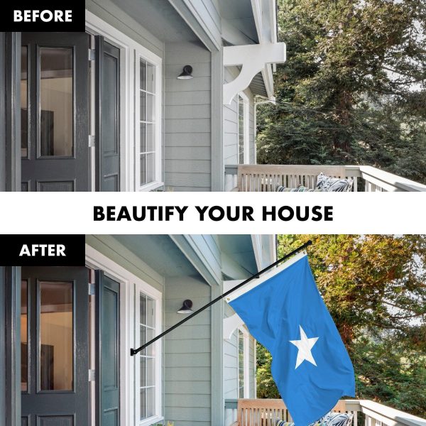 Flag Pole 6FT Black Tangle Free & Somalia Somalian Flag 3x5 Ft Combo Printed 150D Polyester By G128 - Image 3