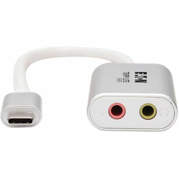 Eaton Tripp Lite Series 2-Port USB-C to 3.5 mm Stereo Audio Adapter - USB 2.0, Silver - Image 3