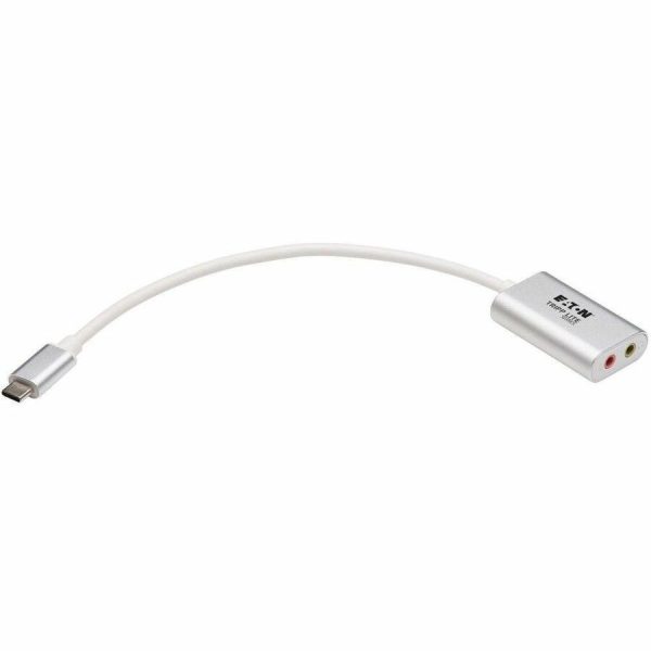 Eaton Tripp Lite Series 2-Port USB-C to 3.5 mm Stereo Audio Adapter - USB 2.0, Silver - Image 4
