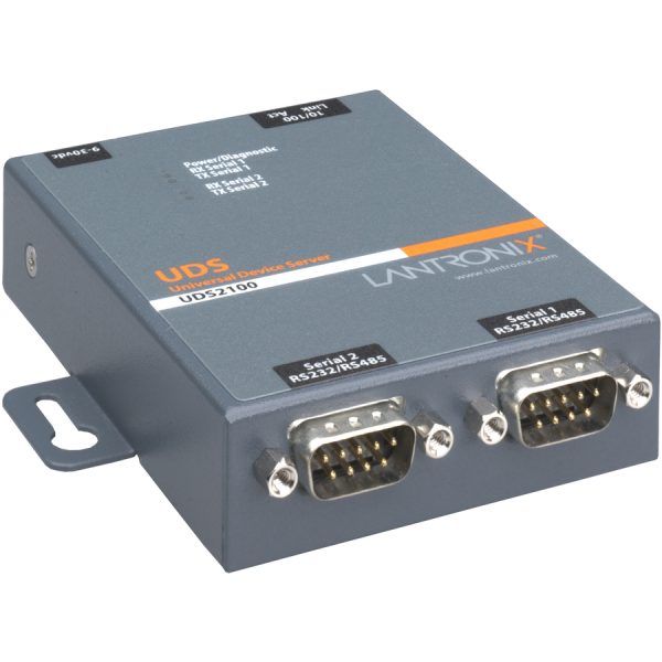 Lantronix 2 Port Serial (RS232/ RS422/ RS485) to IP Ethernet Device Server - US Domestic 110 VAC - Image 2