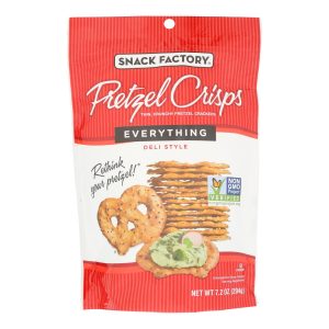Pretzel Crisp Pretzel Crisps - Everything - Case of 12 - 7.2 oz.