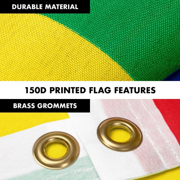Flag Pole 6FT Silver Tangle Free & Ethiopia Ethiopian Flag 3x5 Ft Combo Printed 150D Polyester By G128 - Image 4
