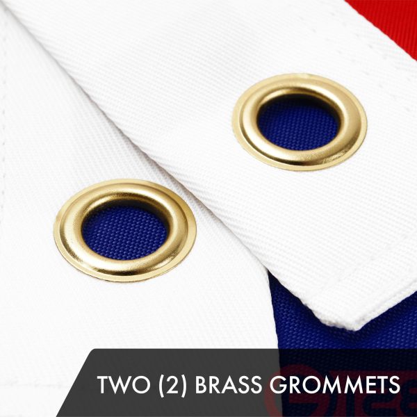 G128 Combo Pack: American USA Flag 3x5 Ft & American USA Yacht Ensign Flag 3x5 Ft | Both ToughWeave Series Embroidered 300D Polyester, Embroidered Design, Indoor/Outdoor, Brass Grommets - Image 3