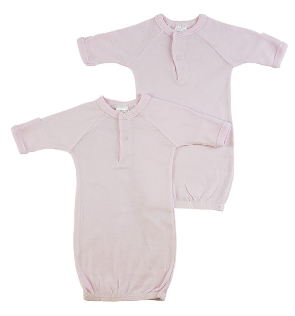 Preemie Solid Pink Gown - 2 Pack 912p