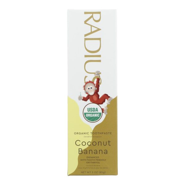 Radius Coconut Banana With Organic Chamomile Flower & Coconut Oil Toothpaste  - 1 Each - 3 OZ - Image 2