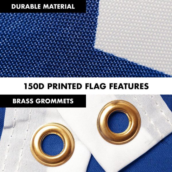 G128 Combo Pack: 6 Ft Tangle Free Spinning Flagpole (Black) & Honduras Flag 3x5 Ft Printed 150D Polyester, Brass Grommets (Flag Included) Aluminum Flag Pole - Image 4