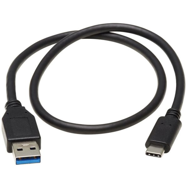 Eaton Tripp Lite Series USB-C to USB-A Cable (M/M), USB 3.2 Gen 1 (5 Gbps), Thunderbolt 3 Compatible, 20-in. (50.8 cm) - Image 2