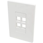 Eaton Tripp Lite Series 4-Port Keystone Single-Gang Faceplate, White, TAA