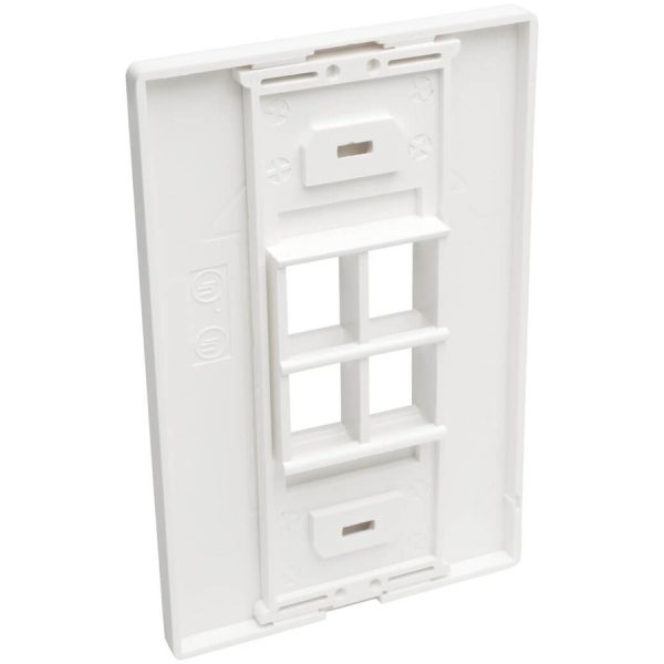 Eaton Tripp Lite Series 4-Port Keystone Single-Gang Faceplate, White, TAA - Image 2
