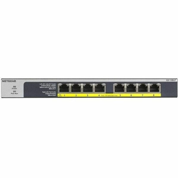 Netgear 8-Port PoE/PoE+ Gigabit Ethernet Unmanaged Switch (GS108LP) - Image 2