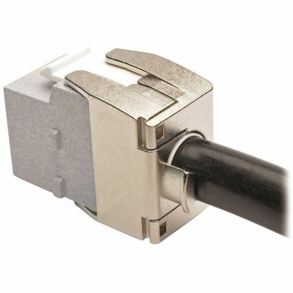 Eaton Tripp Lite Series Toolless Cat6a Keystone Jack, PoE/PoE+ Compliant, Shuttered - Gray, TAA - Image 2