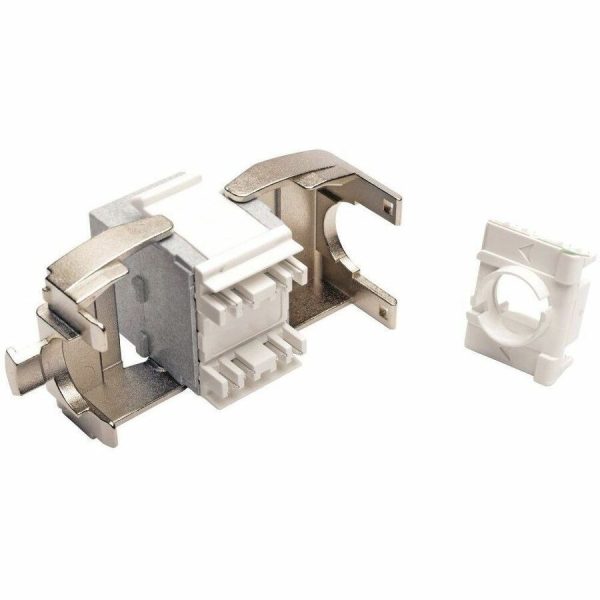 Eaton Tripp Lite Series Toolless Cat6a Keystone Jack, PoE/PoE+ Compliant, Shuttered - Gray, TAA - Image 3