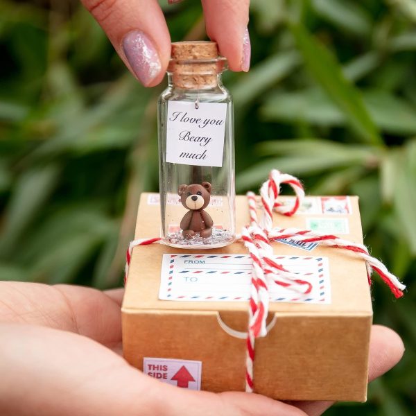 Cute and Kawaii Valentine's Day and Anniversary Presents   Personalized Love Gifts for Boyfriend Girlfriend (Brown Bear   I Love You Beary Much in Craft Gift Box) - Image 2