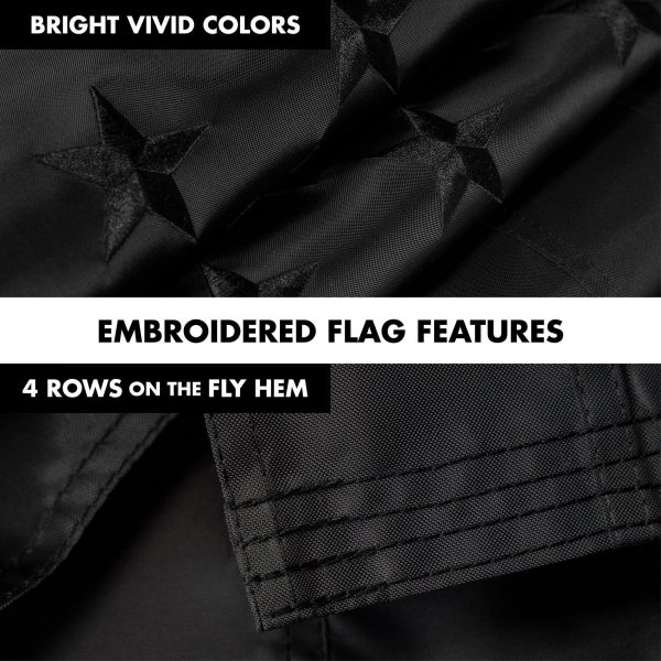 G128 - 6 Feet Tangle Free Spinning Flagpole (Silver) All Black USA American Flag Brass Grommets Embroidered 3x5 ft (Flag Included) Aluminum Flag Pole - Image 5