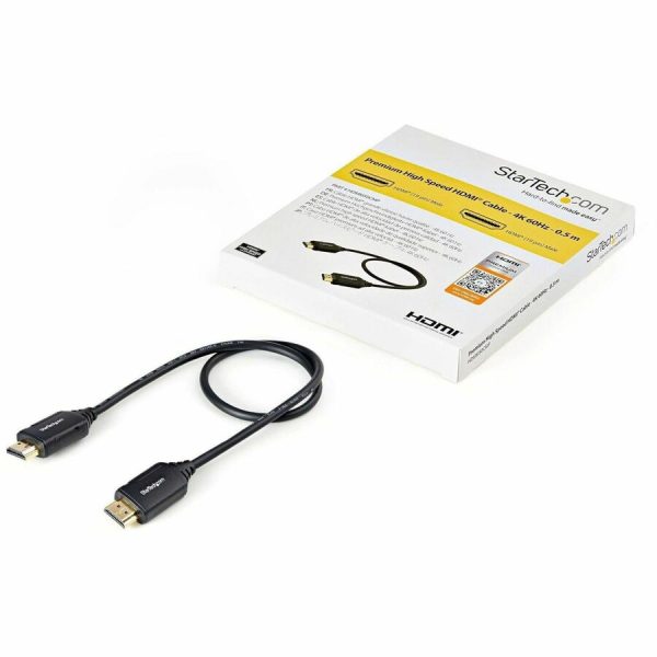 StarTech.com 1.6ft/50cm Premium Certified HDMI 2.0 Cable with Ethernet, High Speed Ultra HD 4K 60Hz HDMI Cable HDR10 UHD HDMI Monitor Cord - Image 4