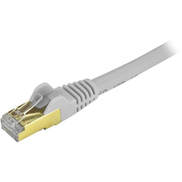 StarTech.com 12ft CAT6a Ethernet Cable - 10 Gigabit Category 6a Shielded Snagless 100W PoE Patch Cord - 10GbE Gray UL Certified Wiring/TIA - Image 2