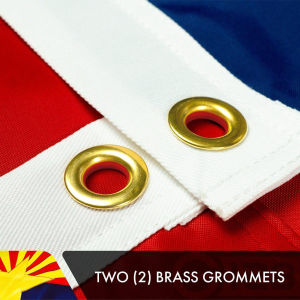 Arizona AZ State Flag 3x5 Ft 3-Pack Double-sided Embroidered Polyester By G128 - Image 3